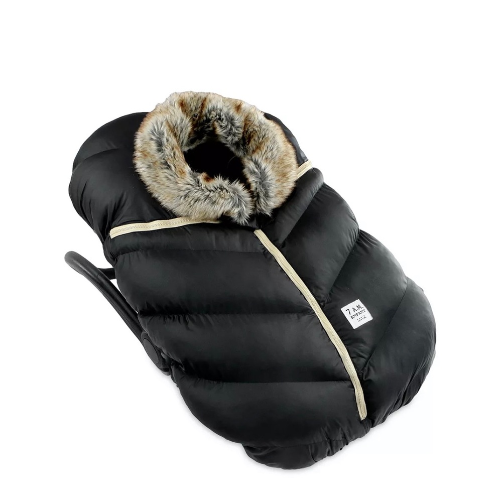 7AM Enfant Car Seat Cocoon Tundra - Black Faux Fur